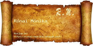 Rónai Mónika névjegykártya